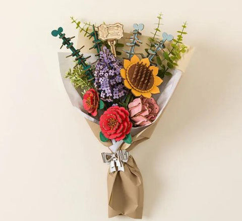 Wooden Flower Bouquet Building Kit Creative Gift for Her