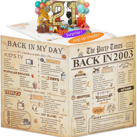 3D Pop-Up 21st Birthday Gift Card