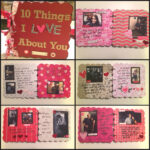 Homemade scrapbook gift idea for boyfriend featuring photos and love-themed decorations, perfect for Valentine's Day or anniversaries.