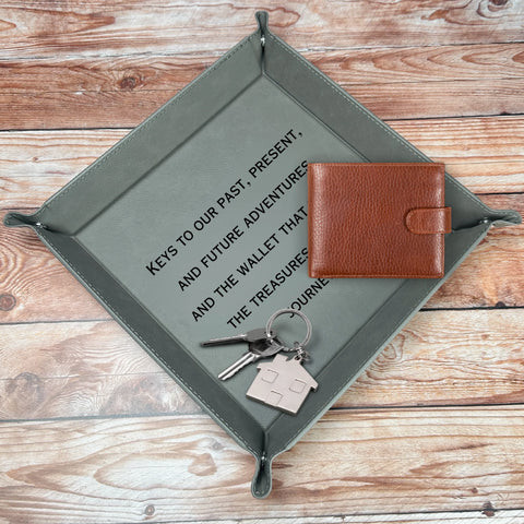 Personalized Leather Valet Tray for Men