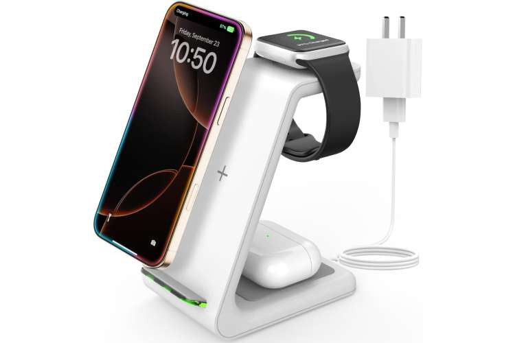 Wireless charging station, a convenient tech birthday gift idea for wife, streamlining device charging and reducing clutter (via Amazon)