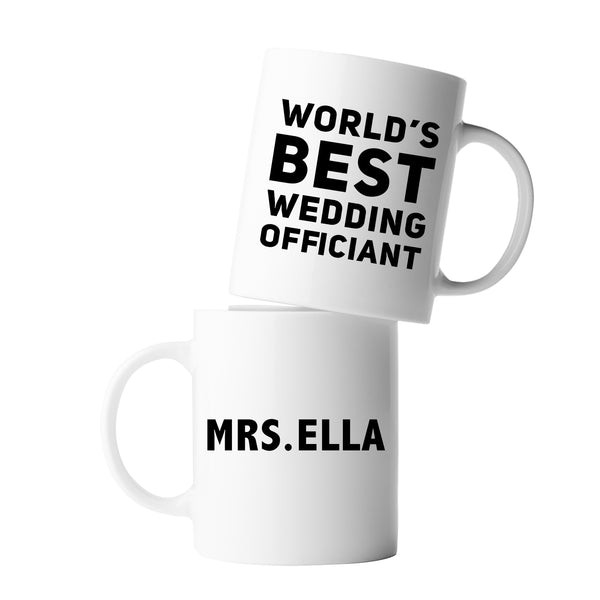 Personalized plaque with &quot;World's Best Wedding Officiant&quot; text and customizable name field