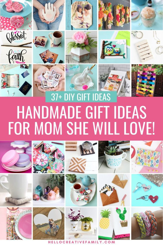 Mom receiving a DIY gift