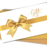 A collection of gold and white gift cards, ideal for silent auctions.