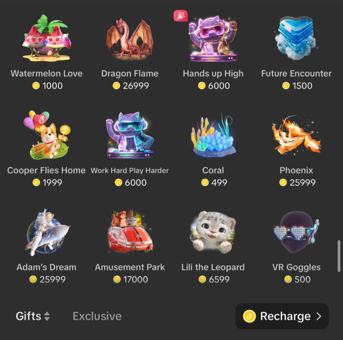 TikTok gifts