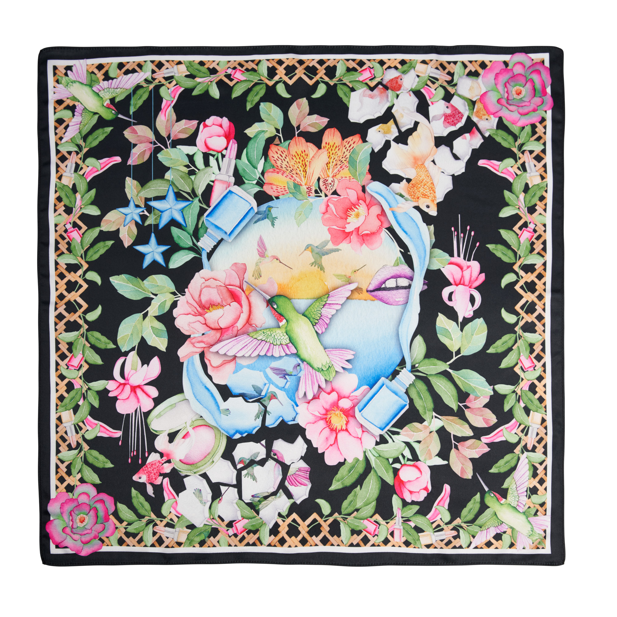 New Horizons Furoshiki by Ana Carolina Lopes, hand painted in watercolour Lawyer Gift