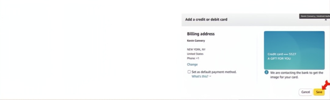 Vanilla Gift Card Save Changes