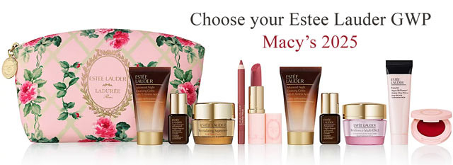 Estee Lauder gift at Macy's including Revitalizing Supreme+ and Resilience skincare products