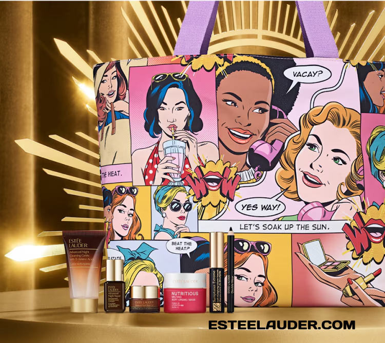 Estee Lauder gift with purchase featuring Advanced Night Repair and Double Wear products