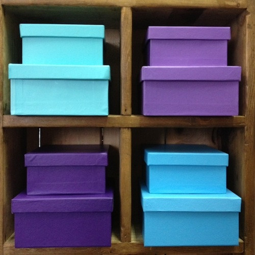 gift boxes, with teal wired ribbons, perfect to store nick nacks for lawyers