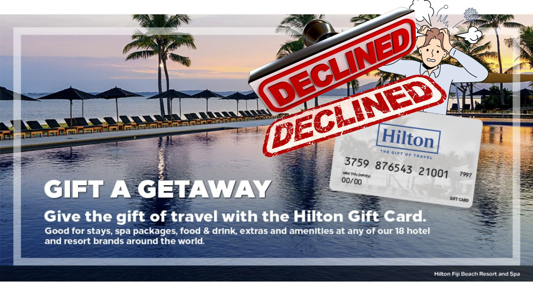 a stack of Hilton gift cards