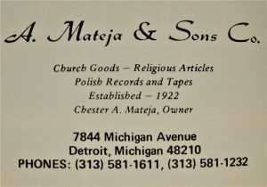 Mateja &amp; Co. ad featuring records and tapes. In Saint Andrew’s Parish 60th Anniversary 1920 – 1980 Souvenir Pictorial Directory. Collection of Rev. Gary Michalik.