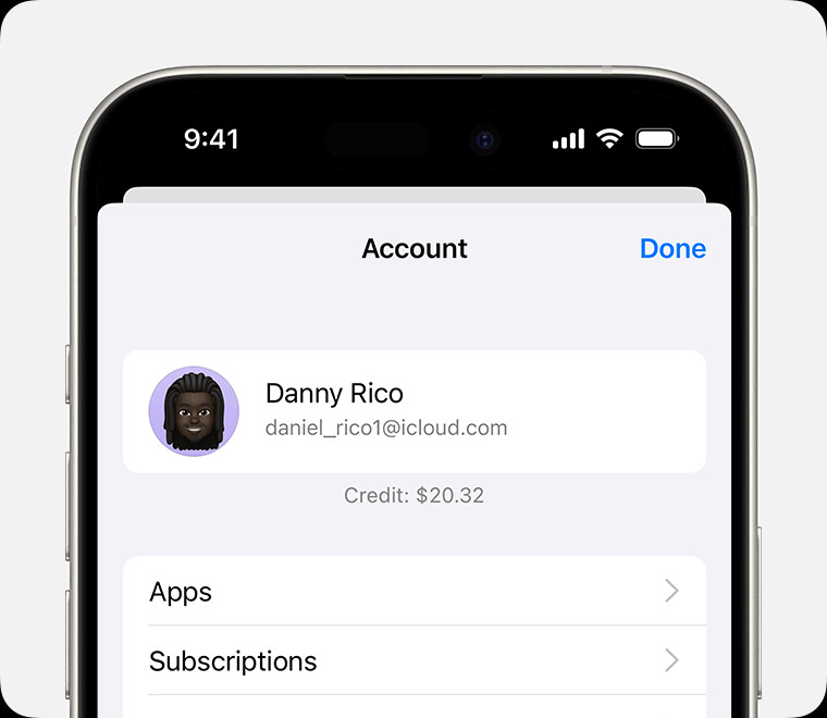View your Apple Account balance on iOS devices.