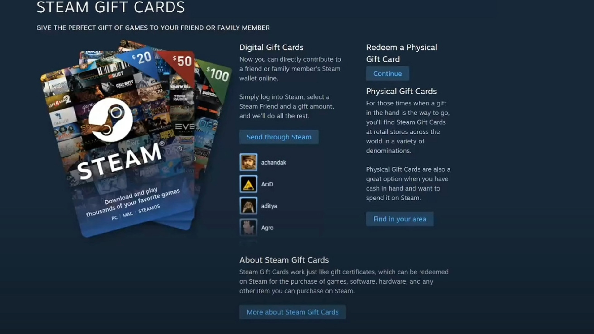 Steam Gift Cards